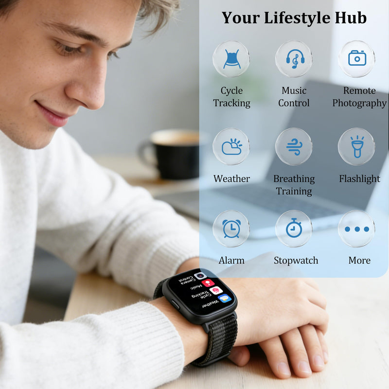 Smart Watch for Women Men, 2026 Upgrade Smartwatch [2 Bands, 44mm case], 1.83" Fitness Tracker Watch Alexa Built-in, Make/Answer Call, HR Sleep Stress Monitor, IP68 Waterproof Step Counter Watch