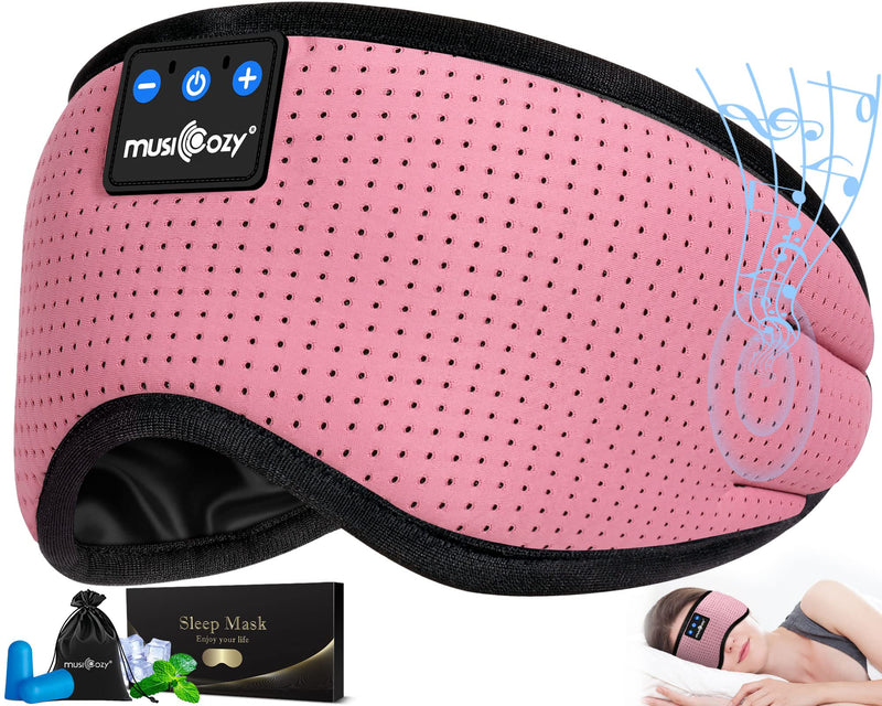 MUSICOZY Sleep Headphones Bluetooth 5.4 Headband Breathable Sleeping Headphones Sleep Mask, Wireless Eye Mask Sleep Earbuds for Side Sleepers Men Women Office Air Travel Cool Tech Gadgets Gifts 2 Pcs
