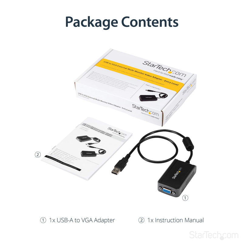 [AUSTRALIA] - StarTech.com USB 2.0 to VGA Adapter, USB to VGA Monitor Converter for Windows, 1440x900 (no support for macOS/ChromeOS/Linux) 1440p x 900p 