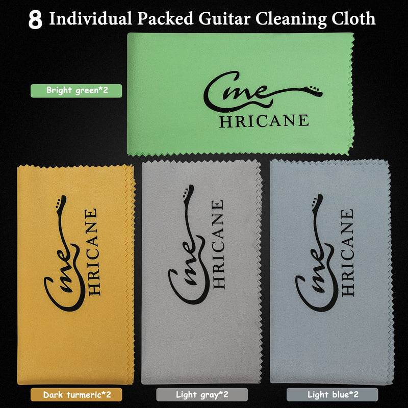 Hricane Guitar Cloths Ultrafine fiber suede (8-Pack 12"x12") Plush Polishing Cloths for Musical Instruments Premium Polishing & Cleaning Cloths for Guitar Violin Piano Clarinet Trumpet Sax Universal 8 Pack