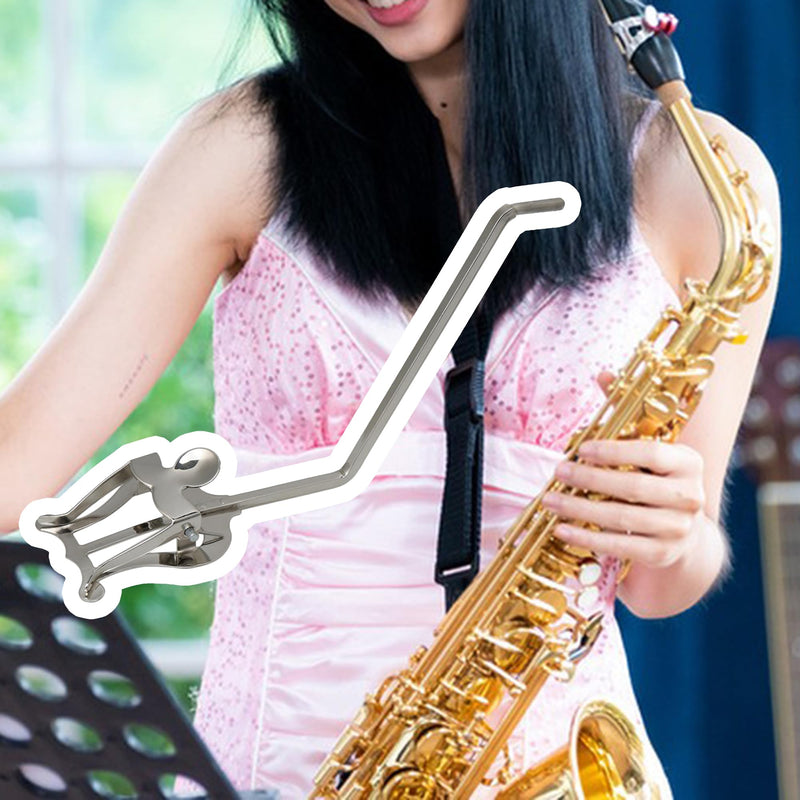 Silver Round Socket Metal Plating Sax Sheet Music Clip Holder Music Clip Lyre for Alto/Tenor Saxophone