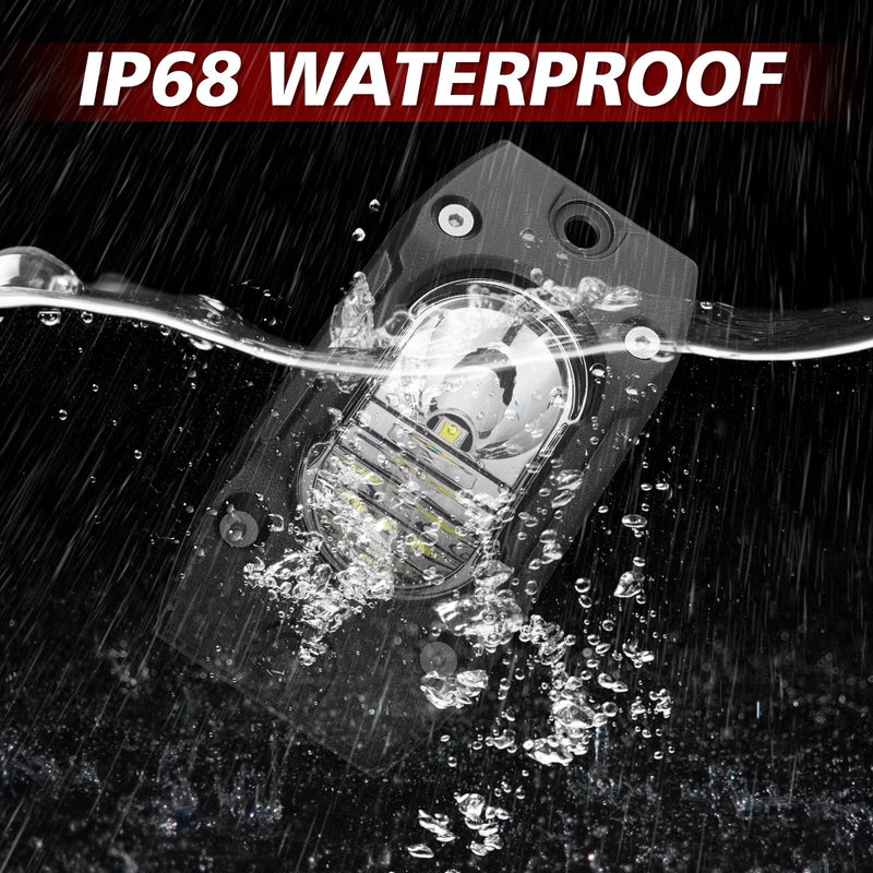 [AUSTRALIA] - Yellow LED Pods Flush Mount Spot Flood Light 2PCS 4 Inch Bumper Driving Fog Lights Reverse Backup Work Lights Flush Off Road Light Bar for Truck Pickup UTV ATV Boat 4x4 Yellow Flush 