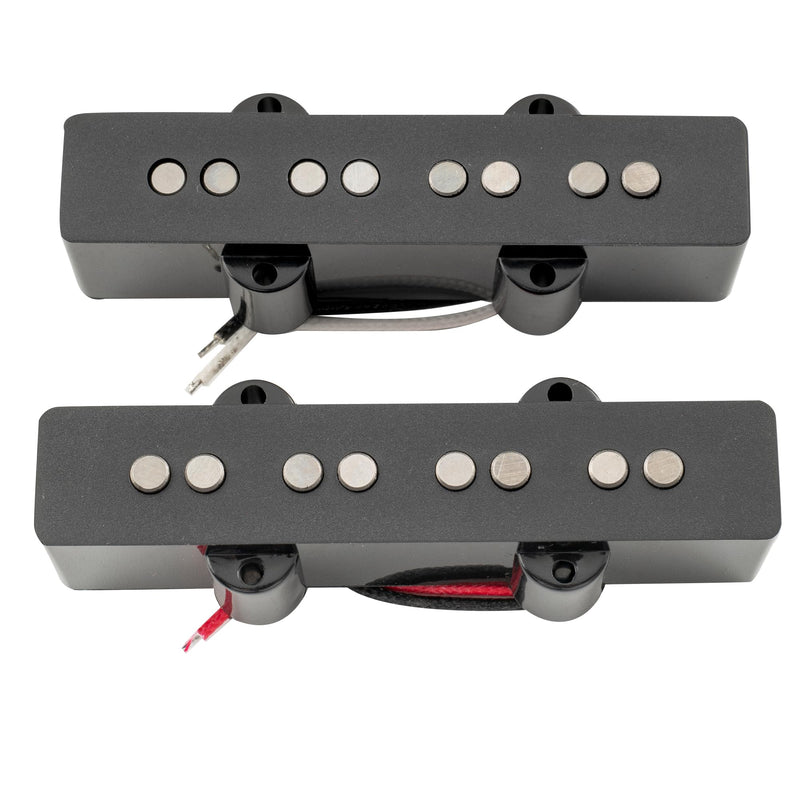 Artec JOA4 Alnico 5 Vintage Tone Jazz Bass Pickups Neck Bridge Pickups Set for 4 String J-Bass Electric Bass, Black Black Set