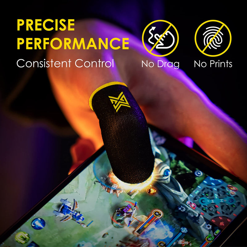 MGC ClawSocks 6 Pack Carbon, Gamer Finger & Thumb Sleeves, Mobile Gaming Stabilizer & Compression Support carbon fiber