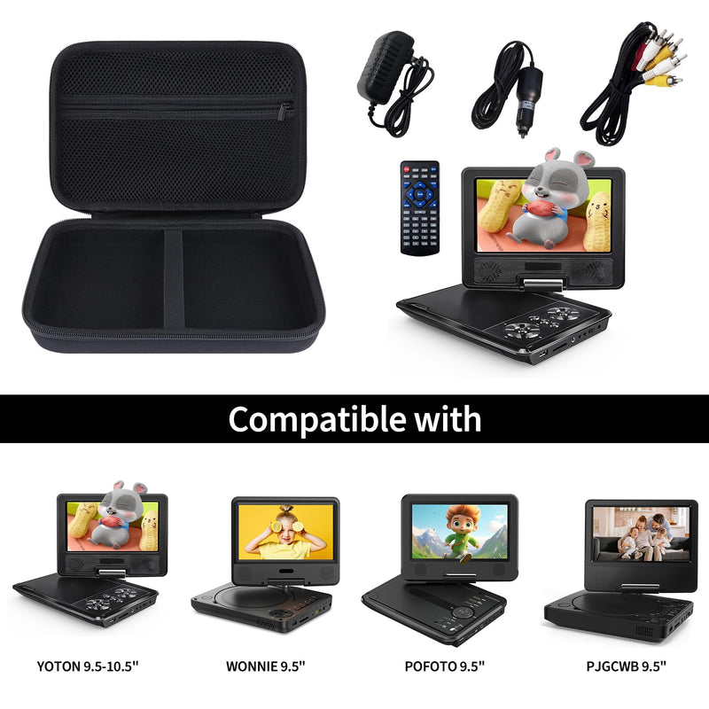 [AUSTRALIA] - DVD Player Case Compatible with 9.5" | 10.5" YOTON/POFOTO/WONNIE/PJGCWB Portable DVD Player (Black) Black 