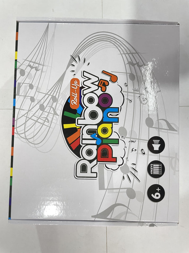 [AUSTRALIA] - 49 Key Roll Up Keyboard Piano, Portable Digital Electric Foldable Piano Keyboard, Rechargeable, 8 Tones, 6 Educational Demo Songs, for Beginners Gift (Rainbow) Rainbow 