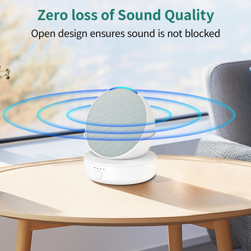 PlusAcc Battery Base for Pop - 5000mAh Portable Charger Stand with 9 Hours Playback Playtime with USB-C Output Port, Charging Dock for iPhone Samsung and Other Smart Electronic Accessories (White) White