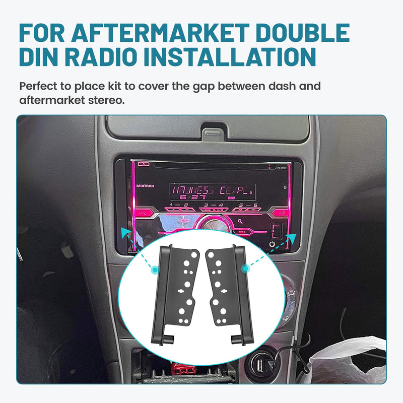 NuIth Grey Double DIN Radio Dash Kits for Toyota Corolla 2009-2013 + Double DIN Installation Dash Kit W/Radio Wiring Harness