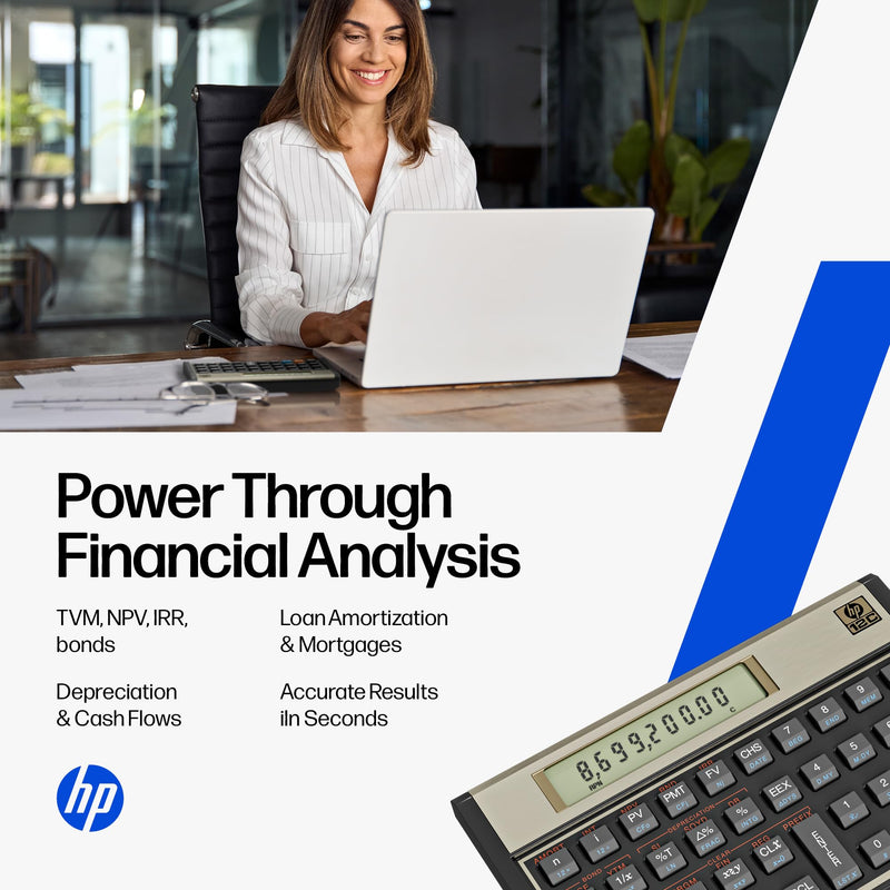 HP 12C Financial Calculator – 120+ Functions: TVM, NPV, IRR, Amortization, Bond Calculations, Programmable Keys – RPN Desktop Calculator for Finance, Accounting & Real Estate – Includes Case + Cloth | Programmable for finance, accounting and real estat...