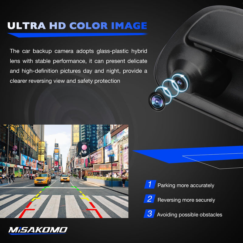 Backup Camera Tailgate Handle Compatible with Toyota Tundra 2000-2006 SR5 Base Limited, Reverse Back Up Camera Replace 819952028013, Rear View Camera 170° Wide-Angle