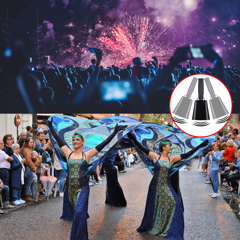[AUSTRALIA] - 8’’ Steel Cow Bell with Handle, Noise Maker Cowbell, Cheering Loud Hand Call Bell for Sport Events Football Soccer Hockey Baseball Basketball Games Party Concert Graduations School Wedding Farm Ranch 8inch-black 