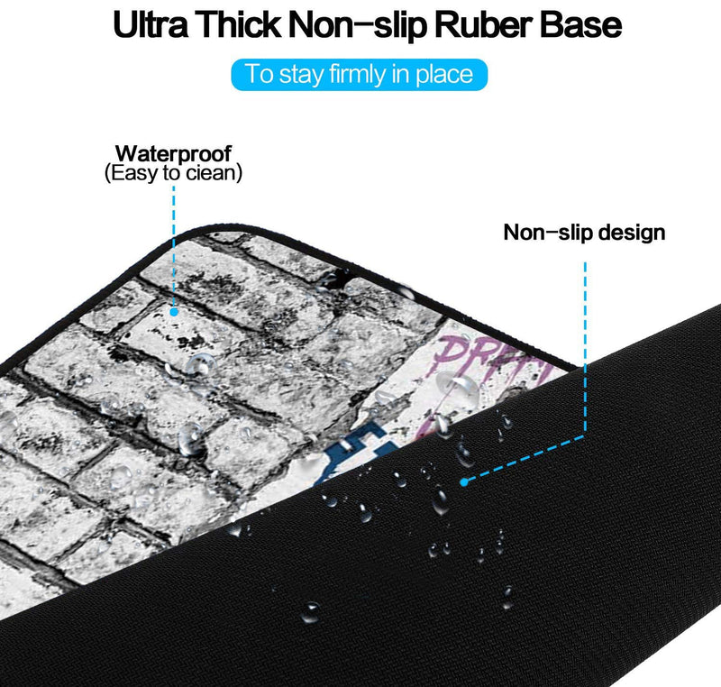 Extended Gaming Mouse Pad and Coaster,Large Non-Slip Rubber Base Mousepad with Stitched Edges,Waterproof Mouse Mat Desk Pad for Work,Office,Home -African Black Woman Graffiti Girls with Red Hair Ya-mousepad-5-1