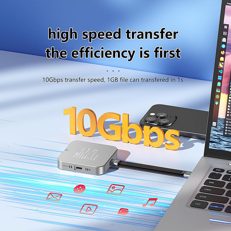 Magnetic M.2 2230 2242 NVMe SSD Enclosure with Turbo Cooling Fan for iPhone 16 15 Pro/Pro Max/Plus ProRes, PD100W,10Gbps Aluminum External SSD Case for MacBook Laptop