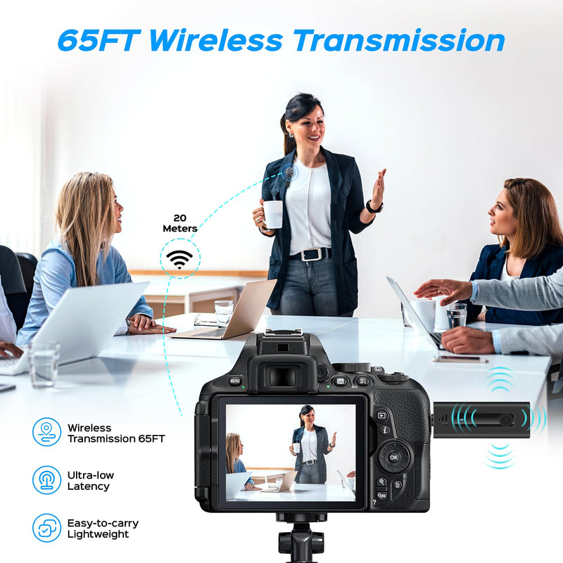 Dual Wireless Lavalier Microphone for Camera/iPhone/Android Phone/Laptop/Computer, Professional Plug-Play Lapel Microphone for Video Recording, Vlogging, Interview