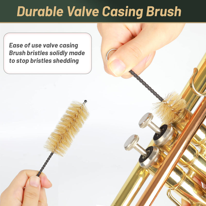 [AUSTRALIA] - PAMPET Trumpet Care Kit, Professional Trumpet Cleaning Kit Care Your Trumpet with Valve Oil, Brass Polishing Spray, Slide Grease, Brushes 