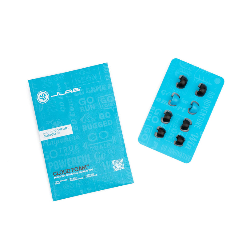 JLab Go Air Pop+ True Wireless Bluetooth Earbuds in Navy Blue Plus Cloud Foam Mnemonic Earbud Tips