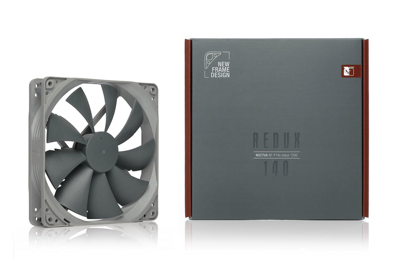Noctua NF-P14s redux-1200, Quiet Fan 140mm | High Airflow, Low Noise, 25mm Thick Fan for PC and Electronics Cooling Streamlined Package 1200rpm 3-Pin non PWM