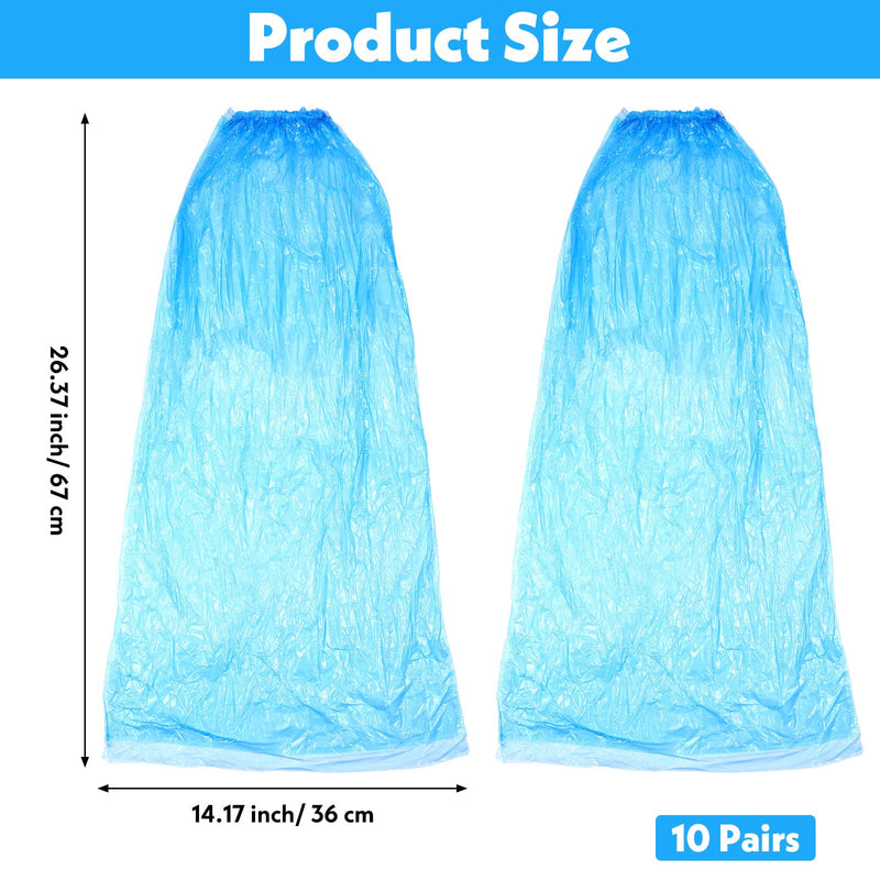 Ptwola Pack of 20 (10 Pairs) Shoe Covers Disposable Waterproof Shoe Covers Reusable Transparent Shoe Covers for Indoor Use on Rainy Days for Men and Women