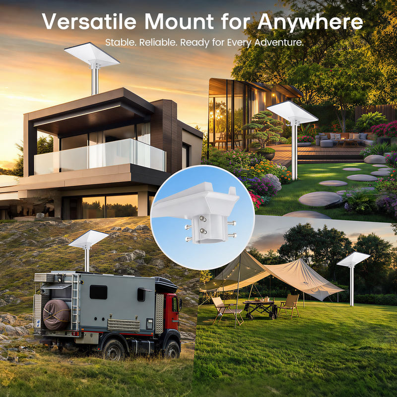 Starlink Mini Pipe & Pole Mount Adapter - Heavy-Duty Adjustable Roof Mounting Kit Compatible with 1.22"- 1.73" (31-44mm) Poles for RV, Boat & Outdoor Starlink Mini Pipe Adapter