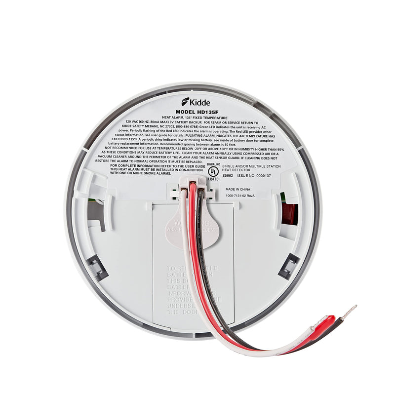 [AUSTRALIA] - Kidde Heat Detector, Hardwired with Battery Backup & 2 LEDs, Interconnect Capability, Ideal for Garages GAS_SMOKE_FIRE_ALARM 