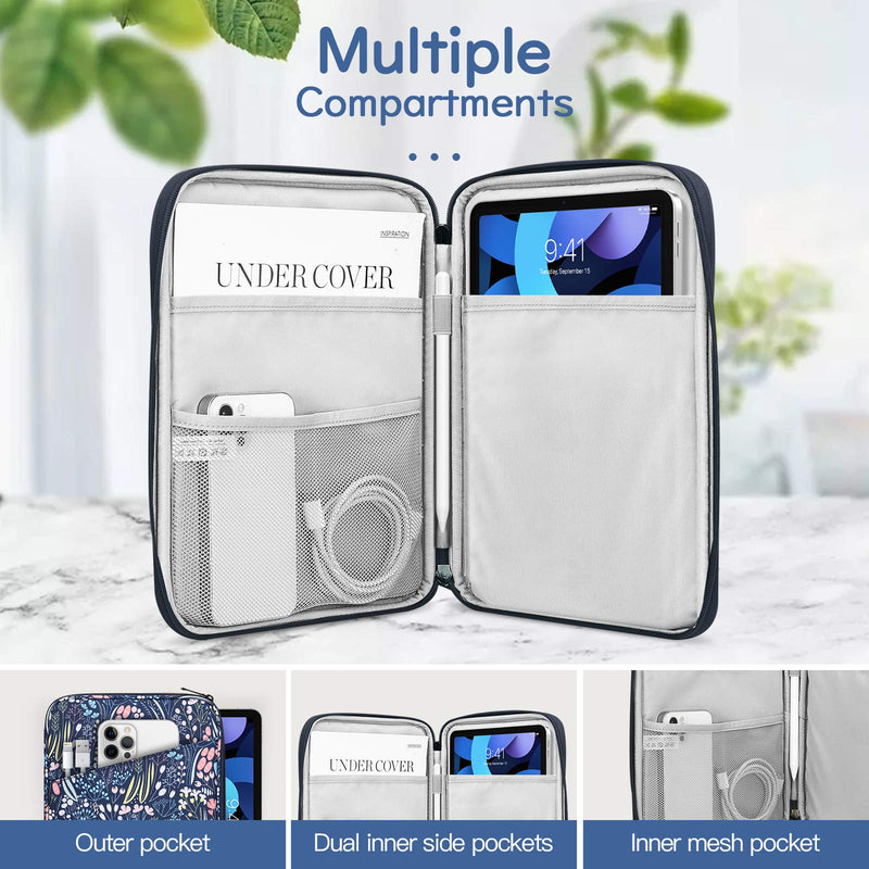 9-11 Inch Tablet Sleeve Case for iPad 10.2 2021-2019, iPad Pro 11 2021-2018, iPad Air 5/4 10.9 2022, iPad 10th Gen 10.9 2022, Galaxy Tab A8 10.5 2022, Tablet Protective Sleeve Bag, Night Blue 9-11 inch