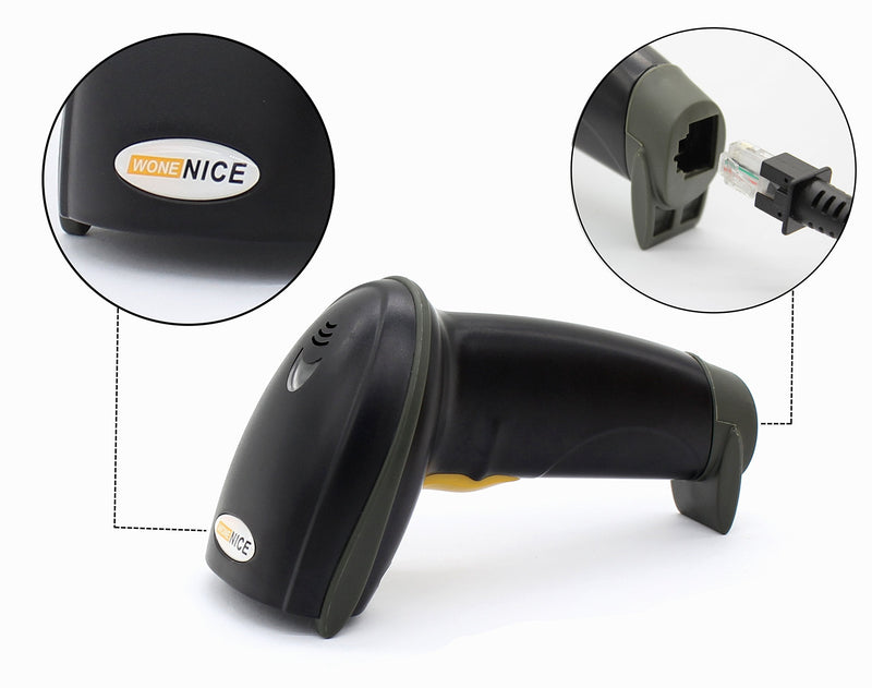 [AUSTRALIA] - WoneNice USB Laser Barcode Scanner Wired Handheld Bar Code Scanner Reader Black 