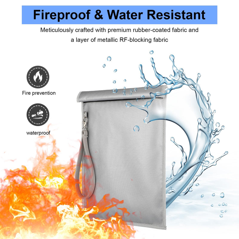 Shinylin 6 Pack Faraday Bags, Signal Blocking Pouches for Laptop Phone Car Key Tablet, Waterproof EMP Proof Anti Theft Anti Tracking Blocker Case (Silver) Silver