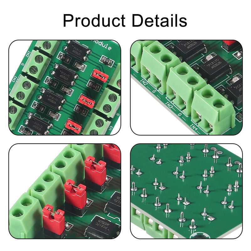 ALMOCN 4 Channel Optocoupler PC817 Insulation Board Voltage Converter Adapter Module 3.6-30V Driver Photoelectric Insulated Module 4-channel optocoupler