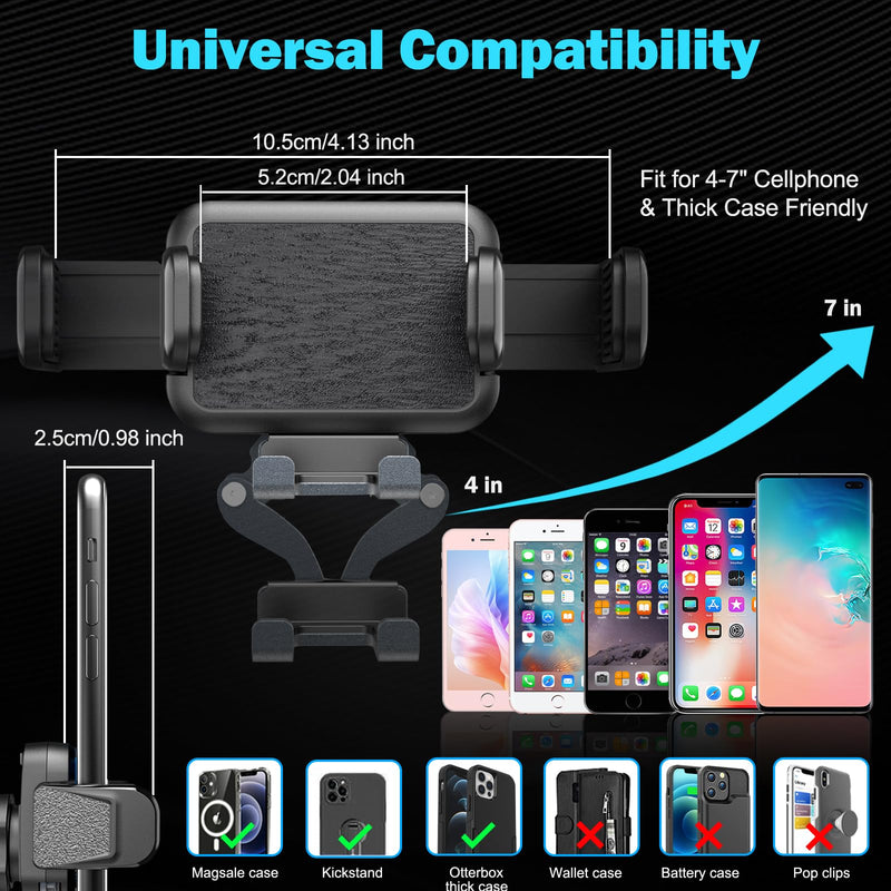 Kaishengyuan Car Phone Holder for Toyota Tacoma 2016-2023 & Detachable 3 Pocket Cargo Net Trunk Bed Organizer Heavy Duty Net