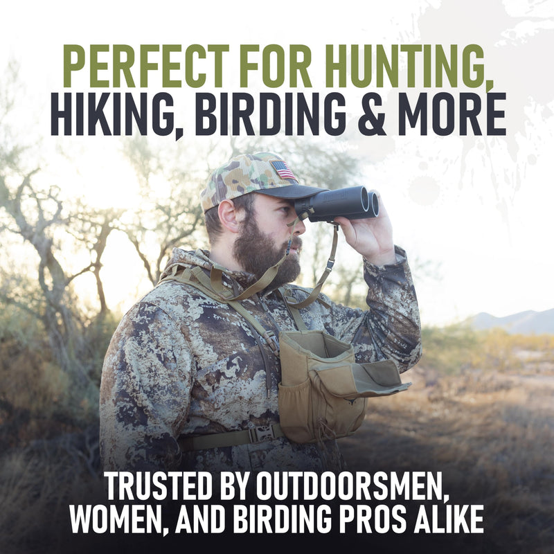 [AUSTRALIA] - Binocular Harness Chest Pack - Lightweight Hunting Chest Rig with Rangefinder Pouch, MOLLE System Bino Harness for Bow Hunting, Tactical Chest Pack for Men, Veteran Owned Gear, Coyote 