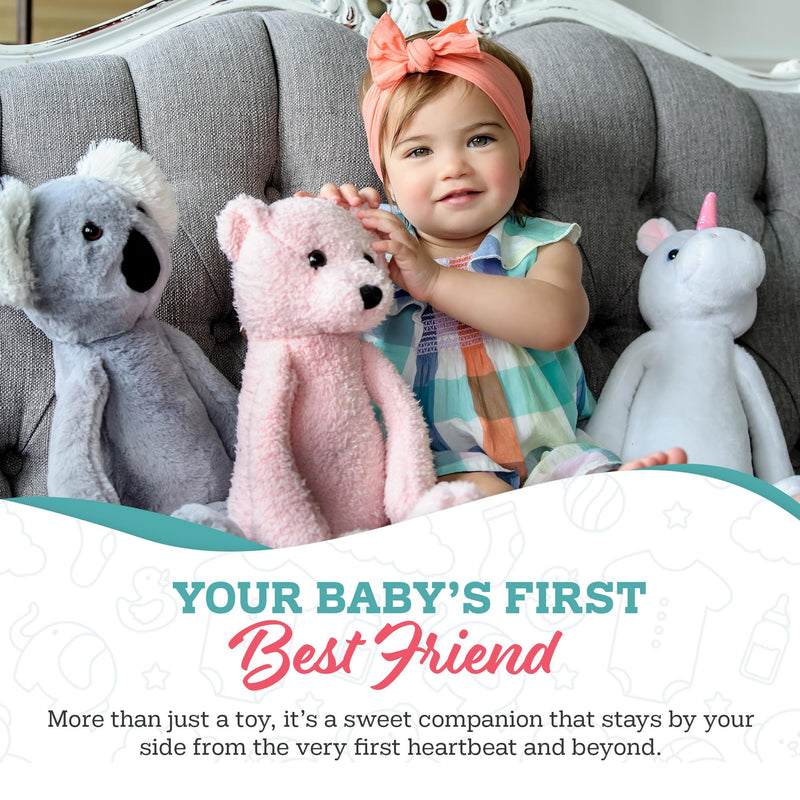 [AUSTRALIA] - My Baby’s Heartbeat Bear, 20 Second Re-Recordable Voice Recorder Plush Keepsake, 3x5 Ultrasound Frame for Baby’s Heartbeat Memory, Pregnancy (Not a Medical Device), It's a Boy Blue 