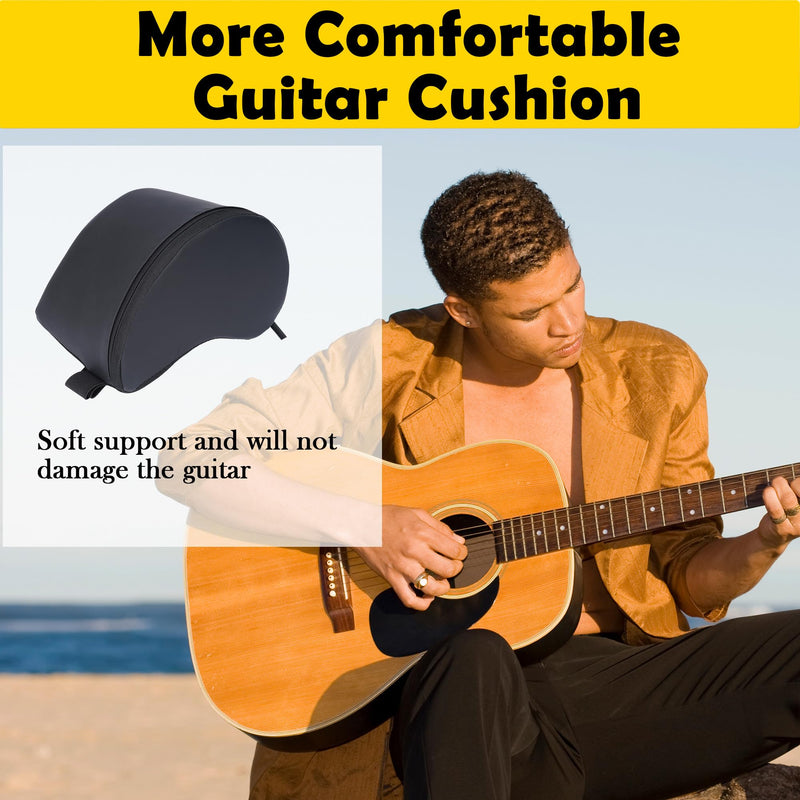 Guitar Support, Guitar Cushion for Classical Acoustic Electric Guitar Players, Guitar Rest Ergonomic Playing Mat Leg Pad, Professional Guitarist Musical Instruments Accessories Tool with Bag