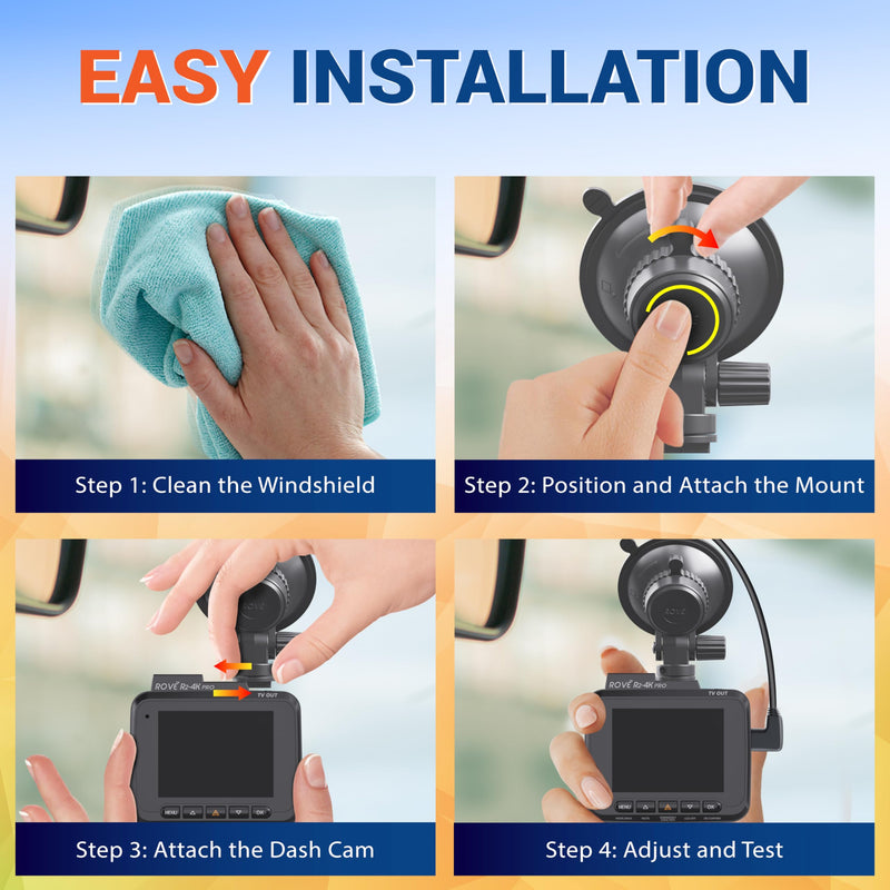 [AUSTRALIA] - ROVE Suction Cup Mount for R2-4K, R2-4K PRO and R2-4K Dual Dash Cam Models 