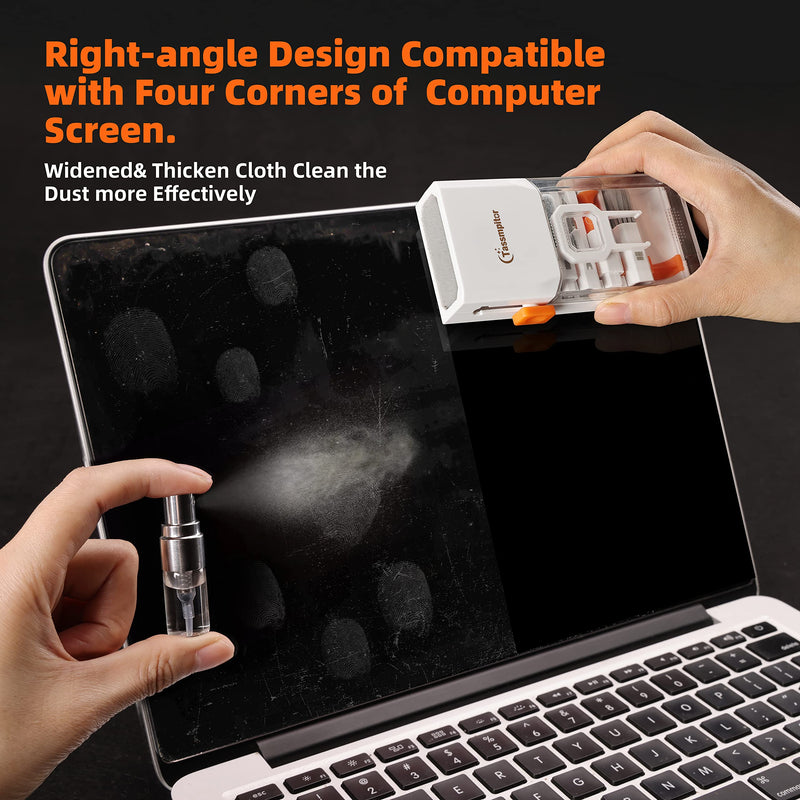 Laptop Cleaning Kit Keyboard Cleaner, Keyboard Cleaning Kit Electronics Cleaning Tool for MacBook iPad Phone iPhone Pro, Brush Tool for Tablet, Computer, PC, TV Camera Lens Computer Vacuum Keyboard Bright White