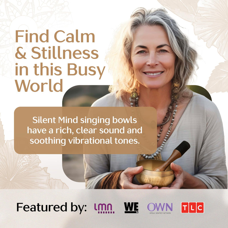 Tibetan Singing Bowl Set – Authentic Plain Design – Sound Bowl & Meditation Bowl with Cushion, Mallet & Guide – Chakra Balancing – Sound Bath Instruments – Therapeutic Sound Devices Beaten Bronze Without Case