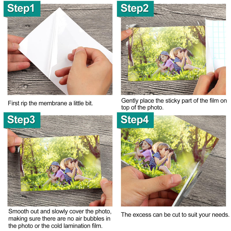 64 Sheets Self Seal Laminating Pouches 4x6, Self Adhesive Laminating Sheets, Clear Laminate Sheets for Stickers, Clear Adhesive Sheets