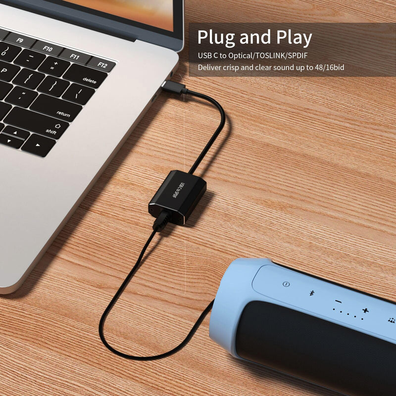 USB C to SPDIF Output Adapter, Hdiwousp Type C to Optical Audio Adapter with 48KHz/16bit DAC for MacBook Pro/Air Mac Pro/Mini iMac Laptop Samsung Note 20/10 S23/S22/S21/S20 USB C TO SPDIF