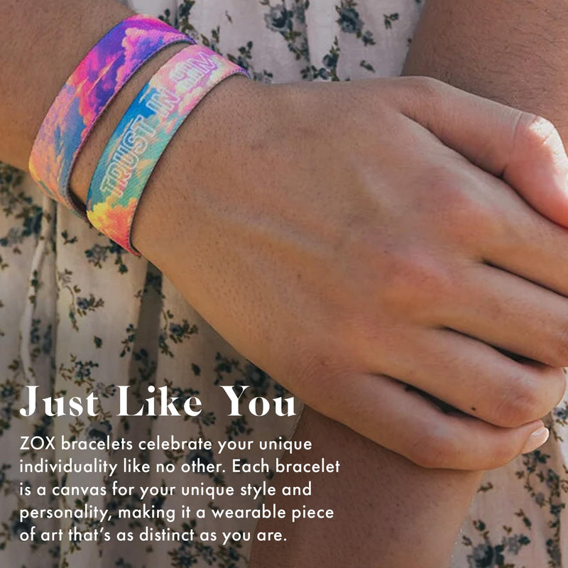 ZOX Interactive Bible Verse Bracelets — Trust Bible Pack | Compatible with iPhone & Android, Scan for Daily Scripture, Stretchy Elastic Wristband, Fun Gift for Men, Women & Teens 4-Pack Multi Medium
