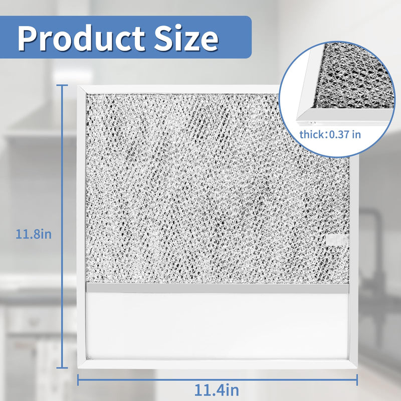 [AUSTRALIA] - BP57 Range Hood Filter with Light Lens pack 2 for Broan-NuTone 43000 Series Stove Hood Vent Air Filter-Kitchen Exhaust Grease Aluminum Filter- 11-3/8 x 11-3/4 In 