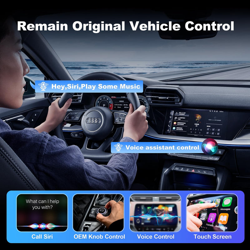 6-in-1 Magic Video Box for Netflix/YouTube, Wireless CarPlay Adapter & Android Auto Wireless Adapter Convert Wired to Wireles Carplay Dongle for OEM Wired CarPlay Cars, TF Card Playback, Plug & Play Compact