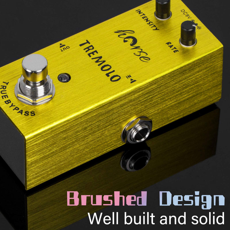[AUSTRALIA] - Tremolo Pedal, Horse Electric Guitar Effects Pedals Mini Single Type DC 9V True Bypass (Yellow) Yellow 