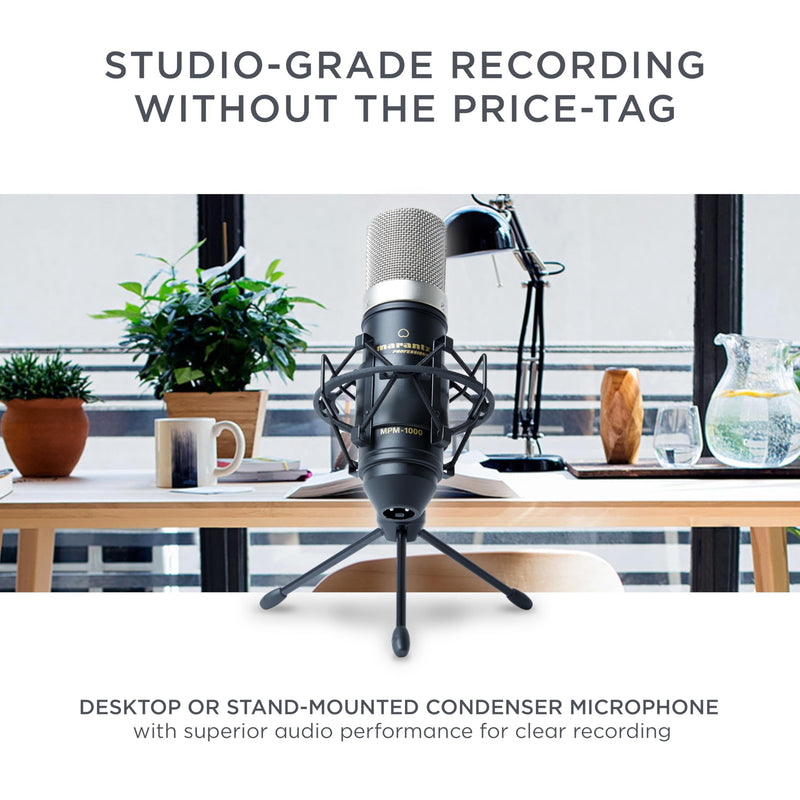 Marantz Professional MPM-1000 - Studio Recording XLR Condenser Microphone with Desktop Stand and Cable - For Podcast and Streaming Projects