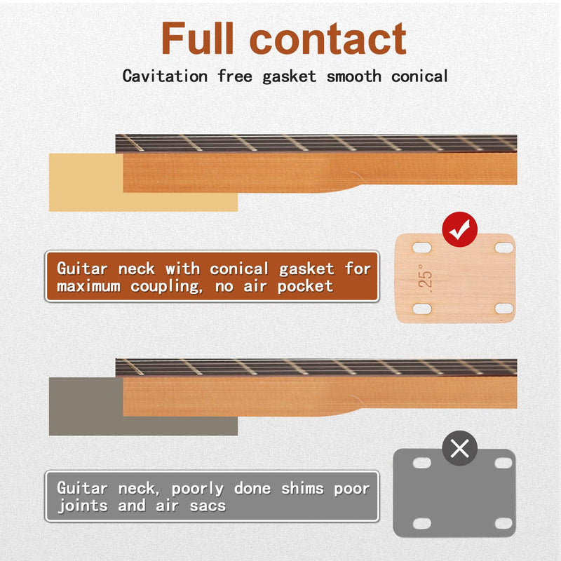 [AUSTRALIA] - 3pcs 25° Guitar Neck Shims, Solid Maple Wood Guitar Neck Shim Protection 25 Degree Guitar Neck Plate Tool for Guitar Bass Repairing 