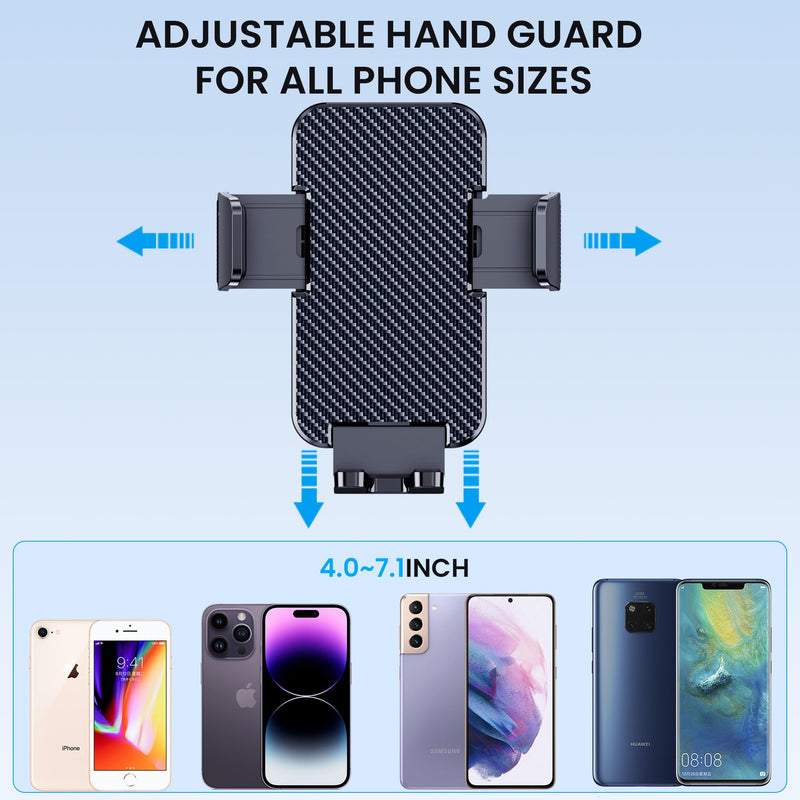 GUWEZ Phone Holder Car [Military Grade Suction Ultra Strong Base] Cell Phone Car Holder 3 in 1 Phone Mount for Car Dashboard & Carbon Fiber