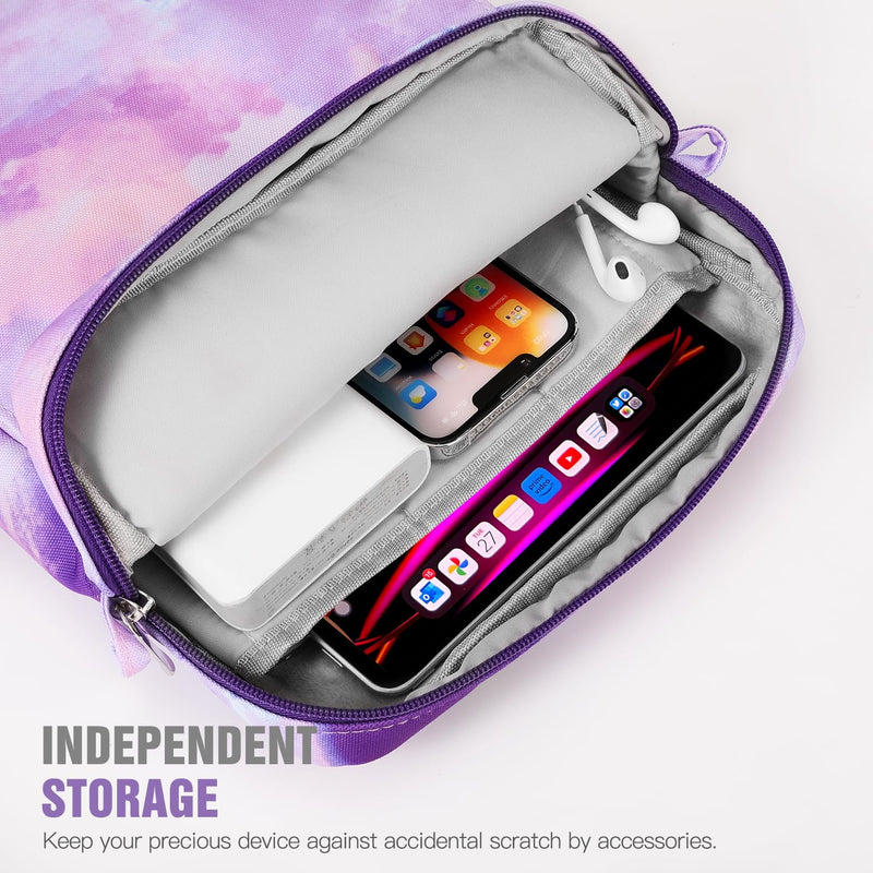 TiMOVO Tablet Case with Shoulder Strap Compatible with iPad, iPad Air, iPad Pro, Galaxy Tab S9 2023, Galaxy Tab A8 10.5 9-11 Watercolor Purple