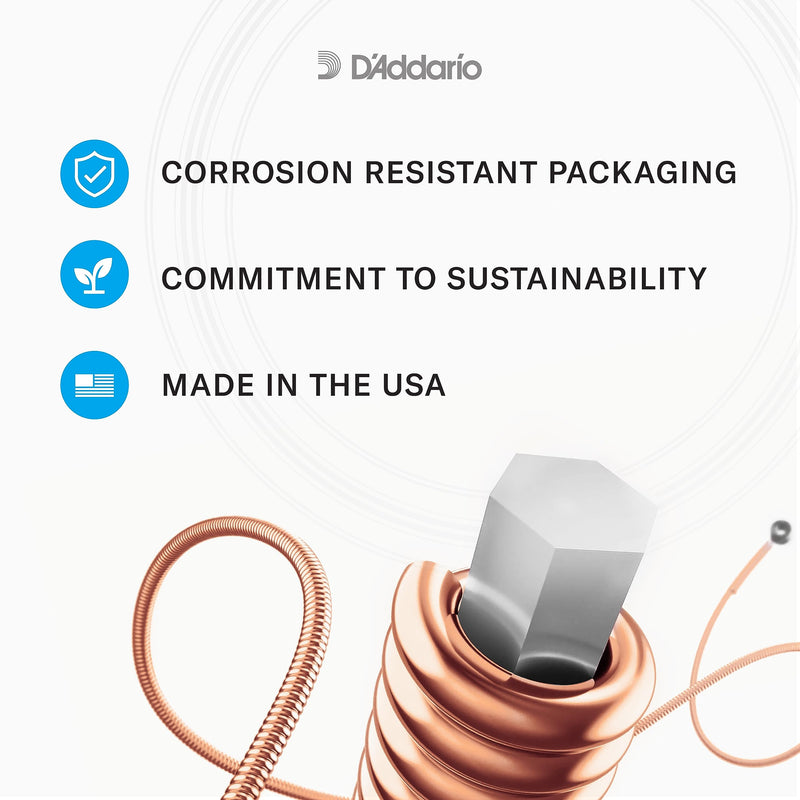 D'Addario Acoustic Guitar Strings, 80/20 Bronze, EJ11-3D, Light Gauge 12-53, 6-String Set, Pack of 3 3-Pack Light, 12-53