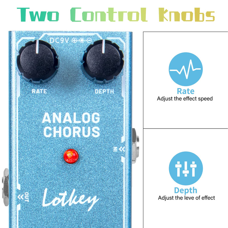 [AUSTRALIA] - Analog Chorus Guitar Pedal, Lotkey Electric Effects Pedals Mini Single Type DC 9V True Bypass 