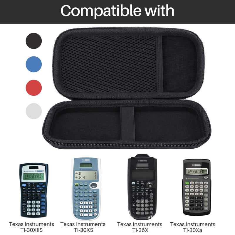 Hard Carry Case Compatible with Texas Instruments TI-30XIIS TI-30XS TI-30Xa TI-36X Pro Scientific Calculator (Black Case) Black Case