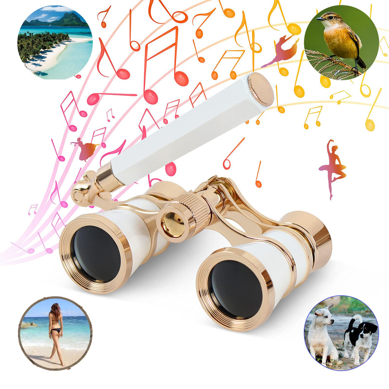 [AUSTRALIA] - Yourelexit® Opera Glasses Binoculars 3X25 Lorgnette Theater Optical BK9 Glasses Mini Compact Lightweight Built-in Foldable Adjustable Handle Vintage for Adults Kids Women in Musical Concert Cinema 
