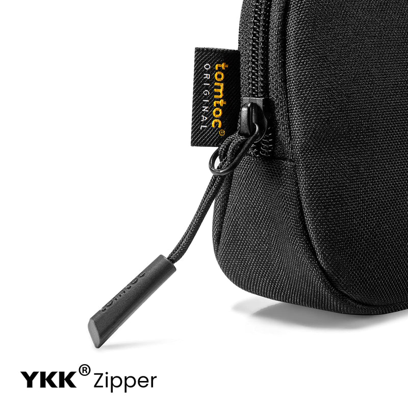 tomtoc Recycled Portable Storage Pouch Bag Case Accessories Organizer Compatible with MacBook Laptop Charger, Mouse, Cables, Hub, Power Adapter, Power Bank, Toiletries, Cosmetics, Personal Items Black